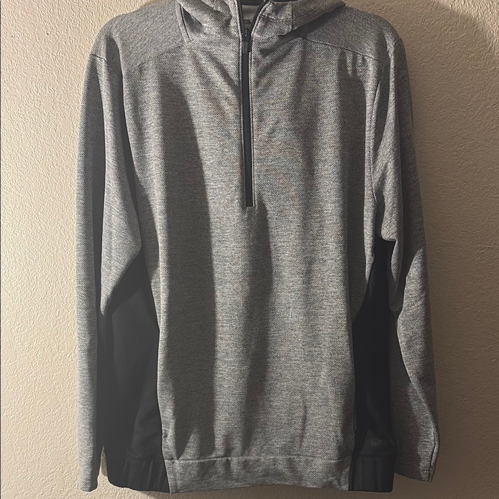 Gray and Black Quarter-Zip Hoodie